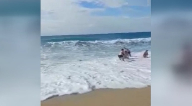 Turistler boğulmaktan son anda kurtarıldı!